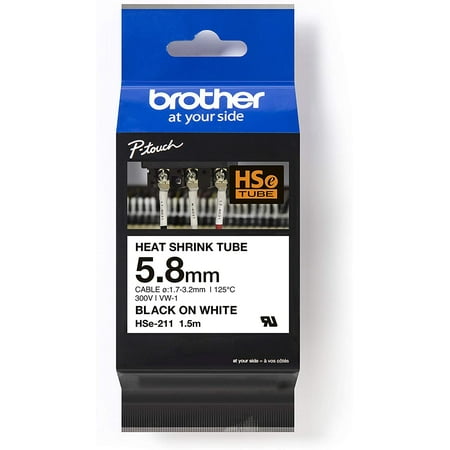 Brother Printable 2:1 Heat Shrink Tubing 5.8Mm x 1.5M (0.23In x 4.9Ft ...