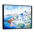 thumbnail image 2 of Designart "Coastal View of Santorini, Greece II" Landscapes Framed Wall Art - Country White Greece Hallway Framed Wall Art Decor, 2 of 6