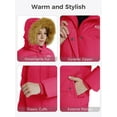 thumbnail image 4 of Wantdo Girl's Winter Coat Windproof Puffer Jacket Fleece Lined Anorak Red Size 14/16, 4 of 8