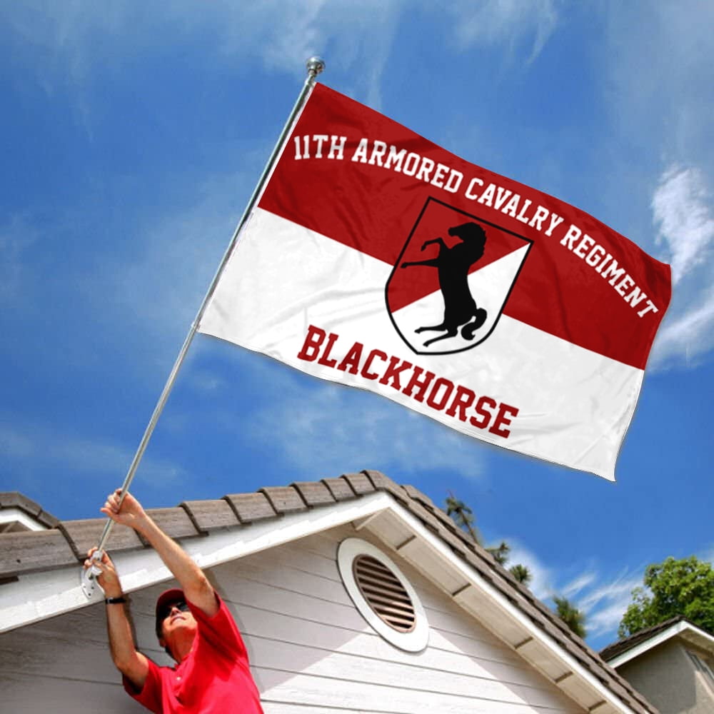 Dutern Double Sided 11th armored cavalry regiment Flag Banner 3 Ply with Brass Grommets 3x5 Feet
