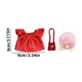 thumbnail image 3 of Mini Desk Goose Outfits Summer Clothes Set with Hat Dress and Bag for Statue Decor(Red,9cm), 3 of 4