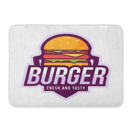 GODPOK Dinner American Burger Badge Bread Cartoon Cheese Cheeseburger Delicious Eat Rug Doormat Bath Mat 23.6x15.7