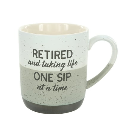 

Pavilion - Retired And Taking Life One Sip At A Time - 15 Oz Speckled Stoneware Coffee Cup Mug Retirement Gift