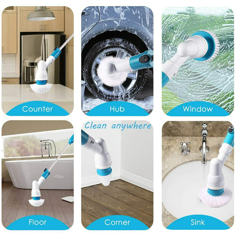 Electric Spin Scrubber, IPX7 Waterproof Cordless Cleaning Brush with 3 –  MPOW