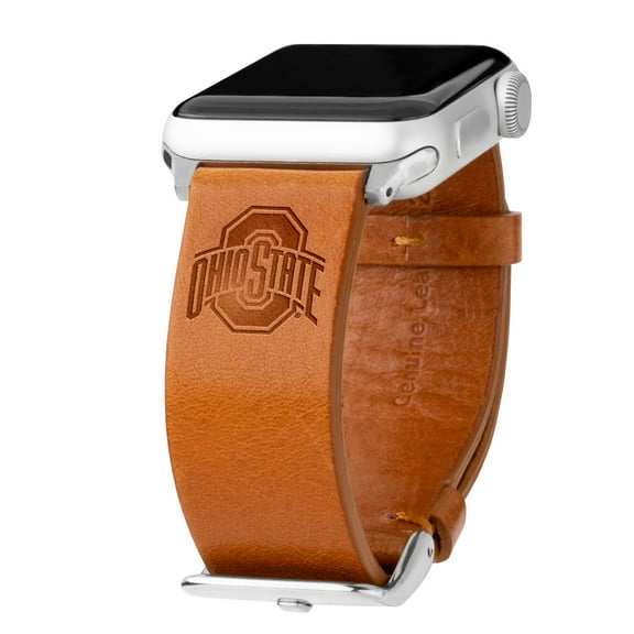 Buckeyes Premium Leather Unisex Watch Band for Apple Watch (42/44/45/49mm(46mm Series 10) Long Tan) by Affinity Bands