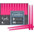 thumbnail image 1 of Hyoola Tall Taper Candles Bulk - 10 Inch Hot Pink Fuchsia Unscented Dripless Taper Candles - 8 Hour Burn Time - 100 Pack, 1 of 8