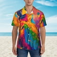 thumbnail image 4 of Daiia Colorful Parrot Jungle Dream A Hawaiian Shirt for Men Gentle Cotton Regular Short Sleeve Casual-X-Large, 4 of 9