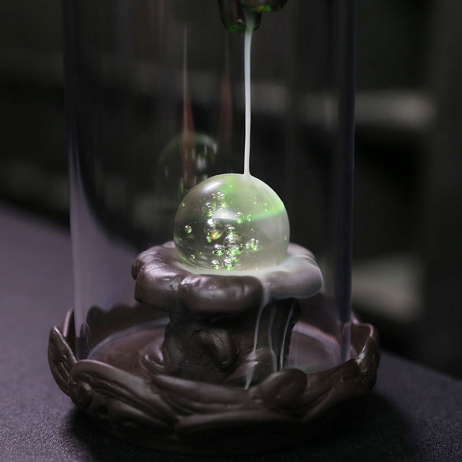 Purple Sand Creative Dragon Backflow Incense Burner LED Light Windshield Dragon Reflow Incense Holder Burner Home Decoration