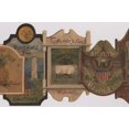 thumbnail image 1 of Vintage Hotel Plaques Wide Wallpaper Border Retro Design, Roll 15' x 10", 1 of 3