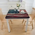 thumbnail image 3 of HAOXIT American Flag Rectangle Tablecloth, Waterproof Washable Table Cloth, Decorative Polyester Table Cover for Dining Room Kitchen, Independence Day Flag on Wooden Planks 54''x54'', 3 of 7