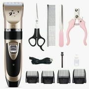 Rechargeable Cordless Dogs Cats Horse Grooming Clippers - Professional Pet Hair Clippers with Comb Guides for Dogs Cats Horses and Other House Animals Pet Grooming Kit（12 pcs set）