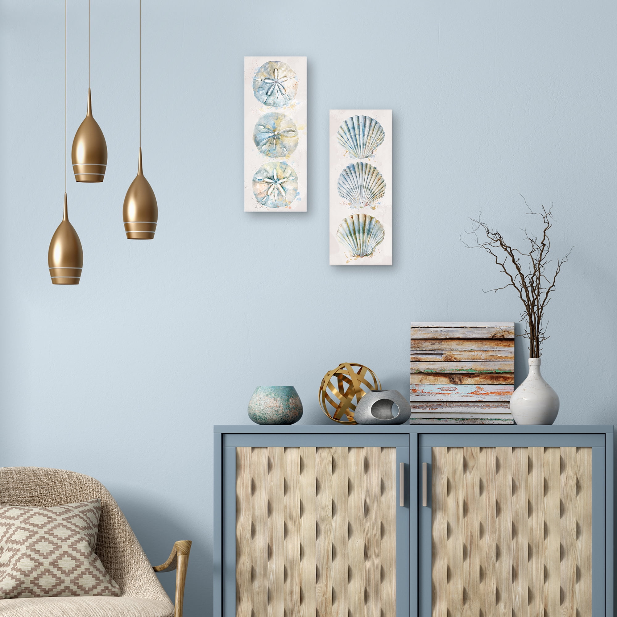 Shell Panel I & II by Studio Arts Set of 2 Canvas Prints