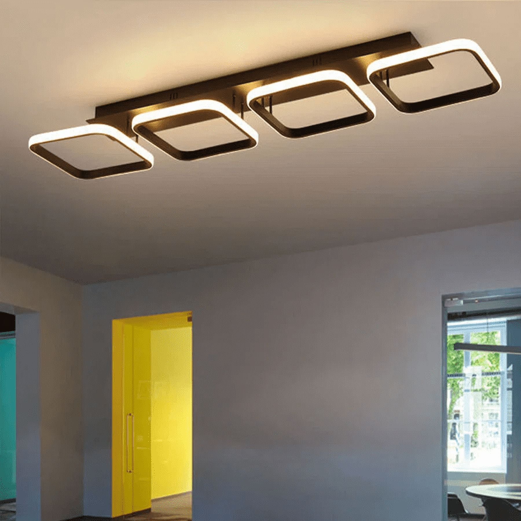 ADISUN Modern Led Ceiling Light 4 Square Flush Mount Lighting Fixture Ceiling Chandelier Lamp for Living Room Bedroom Dining Room Kitchen Porch Hallway, Warm White