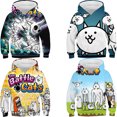 thumbnail image 2 of Sudadera con capucha Game The Battle Cats para niños, ropa de otoño, chándal con capucha para niñas, ropa para niños, jersey informal para niños, sudadera, 2 of 5