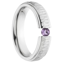 Amethyst 5mm Stainless Steel Custom Tension Set Ring