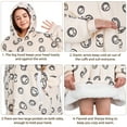 thumbnail image 3 of Livhil Wearable Blanket Hoodie Sweater, Blanket Sweatshirt with Sleeves Blanket Hoodies for Women, Plush Hoodie Blanket (Smile), 3 of 7