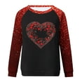 thumbnail image 4 of Womens Hearts Printed Tunic Tops Crewneck Raglan Long Sleeve Loose Valentines Day Sweatshirts Pullover Blouses (S, Red 11), 4 of 4
