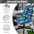 thumbnail image 6 of Renewold Shark Bubble Blue Office Chair Cover for Armrest Chairs Stretch Dog Puppy Footprint Desk Computer Chair Slipcover Removable Non-slip High Back Chair Cover, S, 6 of 7