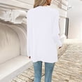 thumbnail image 5 of Women's Long Sleeve Cardigan Sweater, Solid Color Open Front Knit Top, Casual Drapey Cardigan For All Seasons White Xl, 5 of 5