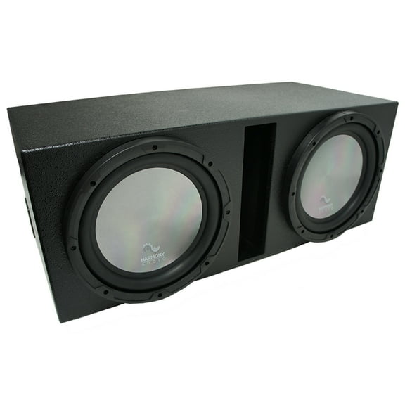 Universal Car Stereo Rhino Coated Ported Dual 12" Harmony A122 Sub Box Enclosure