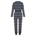 thumbnail image 5 of JTSRKL Girls Fashion Two Piece Tracksuit Casual Striped Print Long Sleeve Sweatshirts and Drawstring Elastic Waist Baggy Sweatpants Kids Loungewear Outfit Clothes Navy 5-6 Years, 5 of 6
