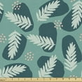 thumbnail image 1 of Exotic Fabric by the Yard, Design of Leafy and Brush Strokes Jungle Elements, Upholstery Fabric for Dining Chairs Home Decor Accents, Cadet Blue Dark Teal by Ambesonne, 1 of 5