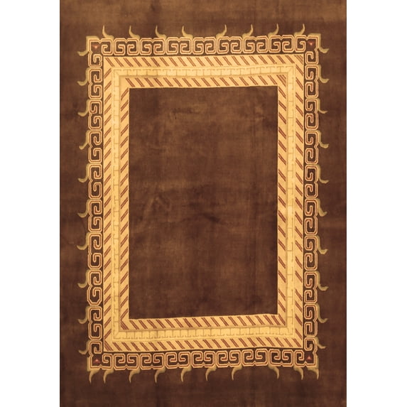 Ahgly Company Indoor Rectangle Persian Brown Traditional Area Rugs, 7' x 9'