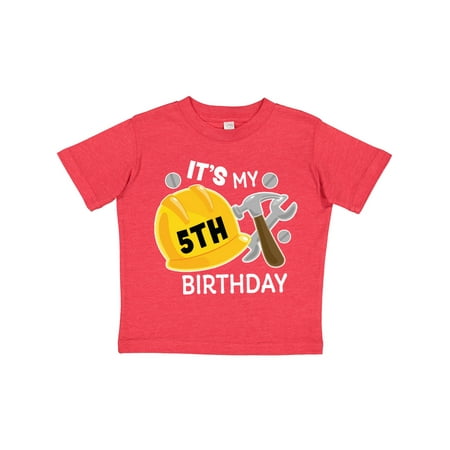 

Inktastic Its My 5th Birthday with Construction Tools Gift Toddler Boy Girl T-Shirt