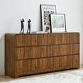 thumbnail image 5 of LEFHDA 63" Large 9 Drawer Wood Dressers, Fluted Wide Chest of Drawers, Mid Century Modern Wood Dresser for Living Room, Bedroom, Walnut, 5 of 11