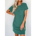 thumbnail image 5 of Lucoss Robe T-Shirt Mini à Manches Courtes Col Rond Décontractée d'Été pour Femmes, S-2TG, 5 of 5