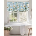 thumbnail image 4 of Valance Curtains for Windows Daisy Floral Kitchen Curtians Window Treatment Butterfly Blue Topper Curtain Rod Pocket Valances for Kitchen Bathroom Living Room 54x18in, 4 of 9