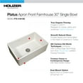 thumbnail image 4 of Houzer Platus 30 in Biscuit Fireclay Apron Front Farmhouse Single Bowl Kitchen Sink - PTS-4100 BQ, 4 of 8