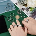 12Pcs Stainless Steel Grooved Finger Ring Settings Ring Core Blank for ...