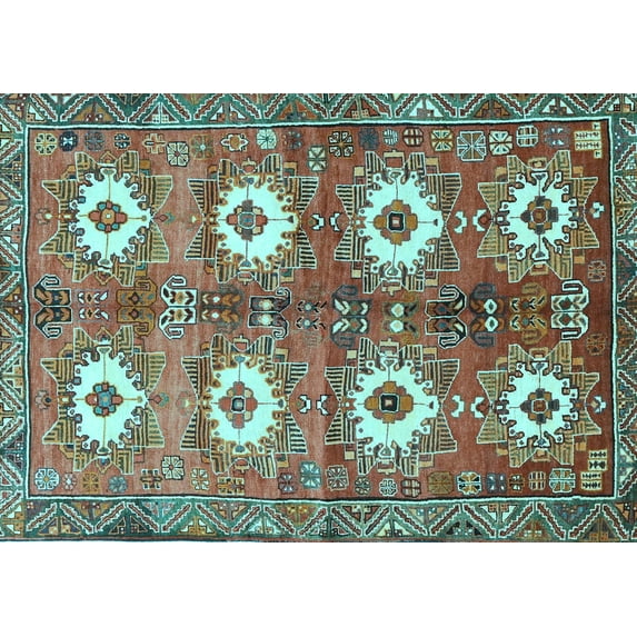 Ahgly Company Indoor Rectangle Persian Light Blue Traditional Area Rugs, 2' x 4'