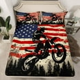 thumbnail image 2 of Feelyou Jungle Motorcycle Sport Full Size Sheets for Teen, Rustic Farmhouse Bed Sheets, Vintage American Flag Sheet Sets, Ultra Soft Bedroom Decor, 4 Pieces, 2 of 7