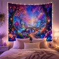 thumbnail image 2 of Mystical Forest Path and Glowing Temple Tapestry Wall Hanging, 2 of 7