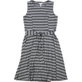 thumbnail image 1 of Charter Club Womens Striped Fit & Flare Dress, Black, Petite, PM, 1 of 4