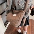 thumbnail image 3 of Womens Shoulder Bags Ladies' Fur Clasp Solid Color Crossbody Single-Shoulder Casual Bag Fashionable and Simple Large-Capacity Handbag Khaki Color, 3 of 4