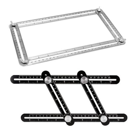 Akerlok Stainless Steel Four Folding Ruler Measure Angle Four-Sided ...
