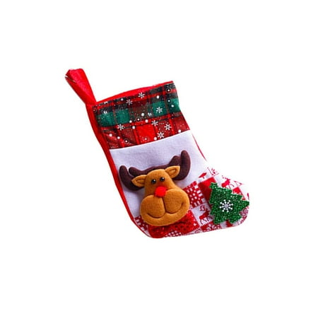 - Snowflake Christmas Socks Santa Claus Snowman Elk Bear Folks Bag Candy Gifts Bag Stockings