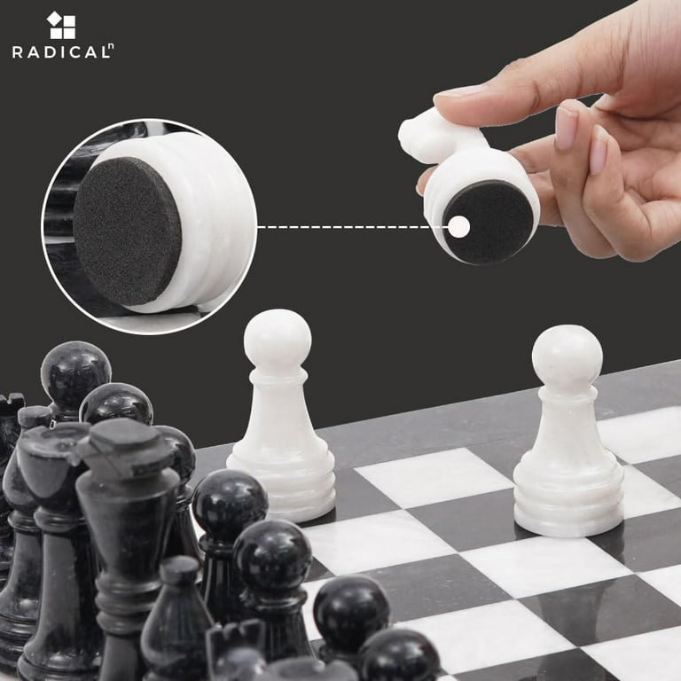 Radicaln 15 Inch Marble Chess Set White And Black U2013 Handcrafted Luxury Game For Adults, Perfect Gift For Dad, Elegant Home Decor, Father's Day