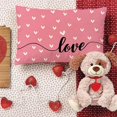 thumbnail image 4 of Valentines Day Pillow Covers 12x20 Inch Set of 2, Pink Hearts Love Farmhouse Decorative Throw Pillowcases for Home Sofa Couch Cushion Decoration GW05-12, 4 of 6