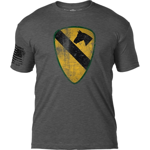 7.62 Design Army 1st Cavalry Division 'Distressed' Patriotic Men's T Shirt LG