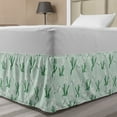 thumbnail image 1 of Dragonfly Bed Skirt, Repetitive Pattern of Agapanthus Flower and Insects, Elastic Bedskirt Dust Ruffle Wrap Around for Bedding Decor, 4 Sizes, Almond Green Fern Green, by Ambesonne, 1 of 2