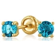 thumbnail image 2 of Precious Stars 14K Yellow Gold Cubic Zirconia 3-mm Birthstone Screwback Earring Studs-December, 2 of 5
