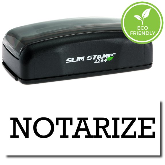Large Pre-Inked Notarize Stamp with Green Ink