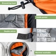 thumbnail image 5 of XX-Large 3-Season Mummy Sleeping Bag for Adults – Orange/Gray, Water-Resistant Polyester, 30 ° F to 70 ° F, Compressible and Lightweight, 5 of 7