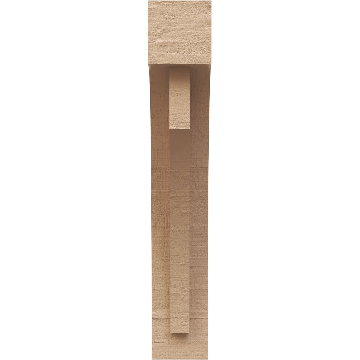 3"W x 6"D x 18"H Thin Rivera Rough Cedar Woodgrain TimberThane Corbel, Primed Tan