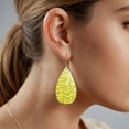 thumbnail image 6 of Caution Tape Acrylic Dangle Teardrop Earrings For Women Lady, 6 of 7