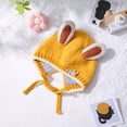 thumbnail image 2 of Easter Baby Bunny Ears Hat Infant Fuzzy Pilot Hats Bonnet Hat Earflap Beanie Cap with Chin Straps for Boys Girls, 2 of 8